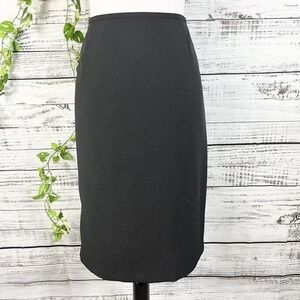 Isabella Suit Skirt size 12 Classic Black Straight Knee Career Professional Slim